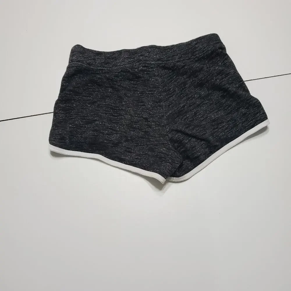 Justice Active Shorts Girls 12 Heathered Black Athletic Comfort Stretch Pull On‎